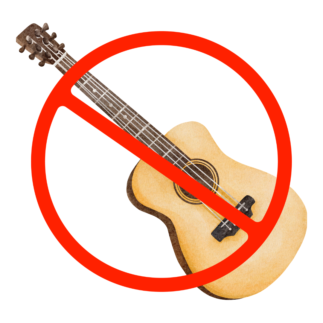 Guitar with no sign over it